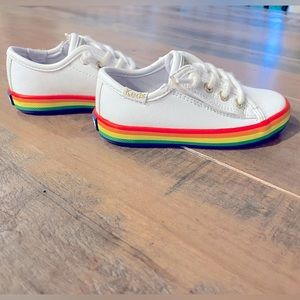 Keds Kickstart Sneaker in White/Rainbow Toddler Size 6M